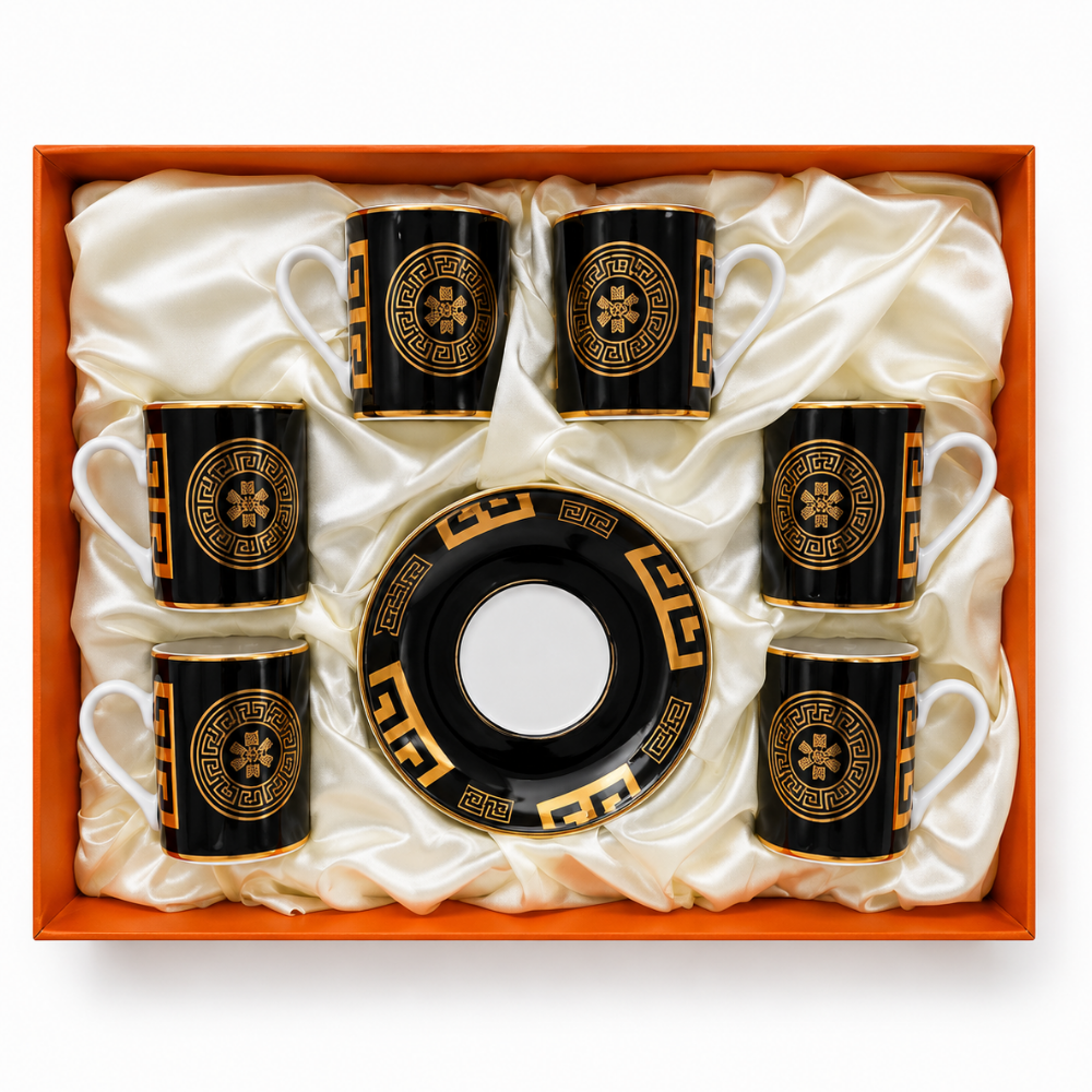 GS-20360 Coffee & Saucer Set (Black & Gold) 12 Pcs