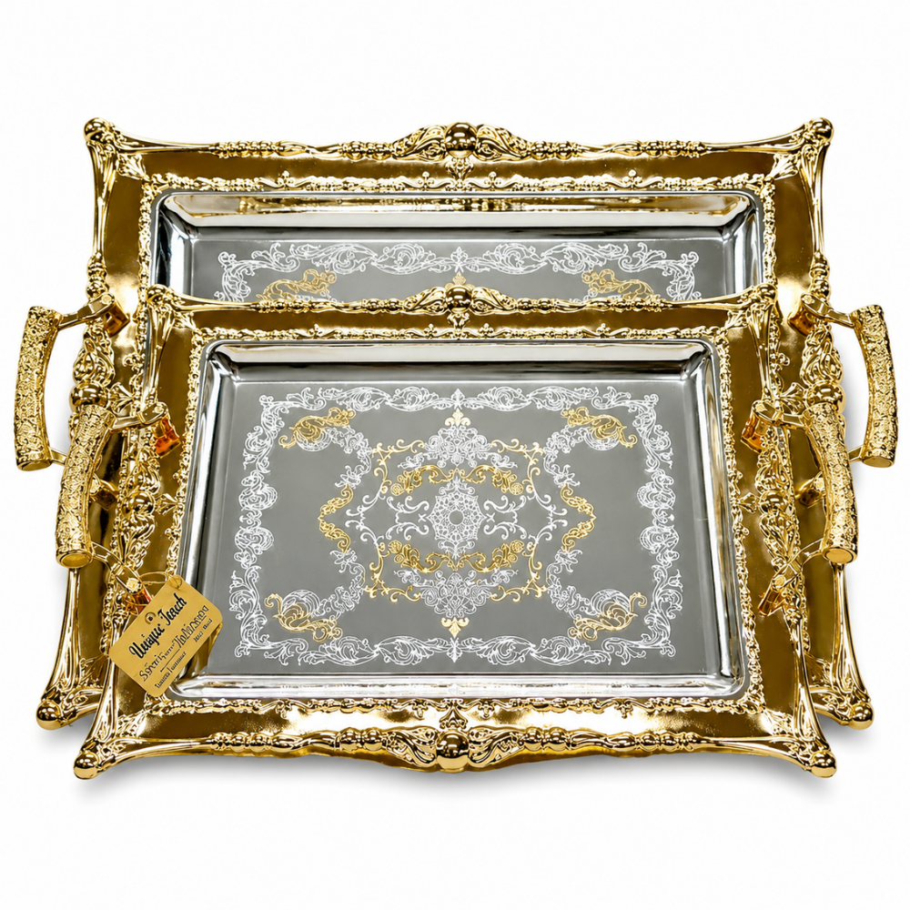 GS-DTY6G Trays Set Gold & Silver 2 Pcs