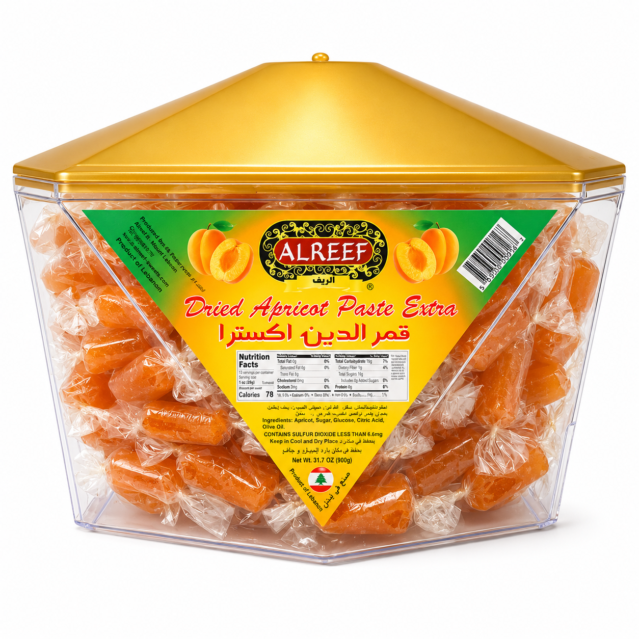 AL Reef Exta Dried Apricot Paste (Plastic Container) Twist 32 oz