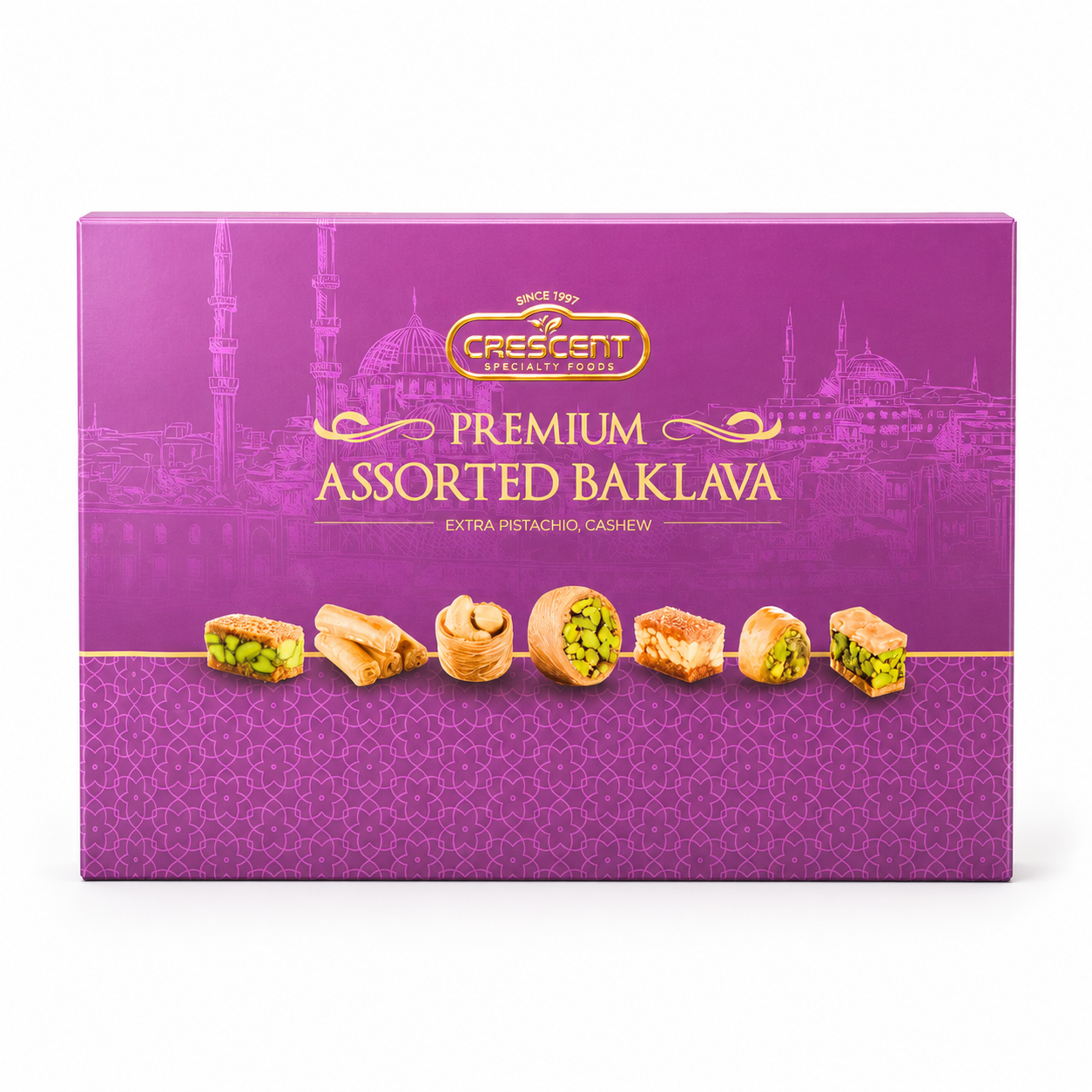 BK1116 - Crescent Premium Assorted Baklava 26.4 oz (750g)