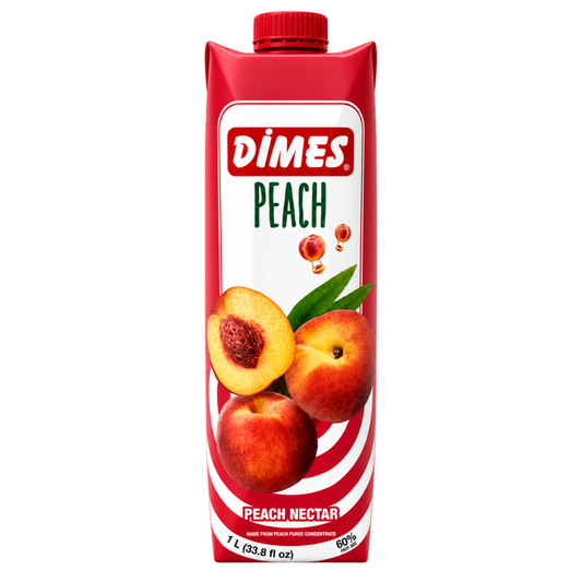DK56 – Dimes Peach Juice Tetrapak – Less Sugar 1 lt