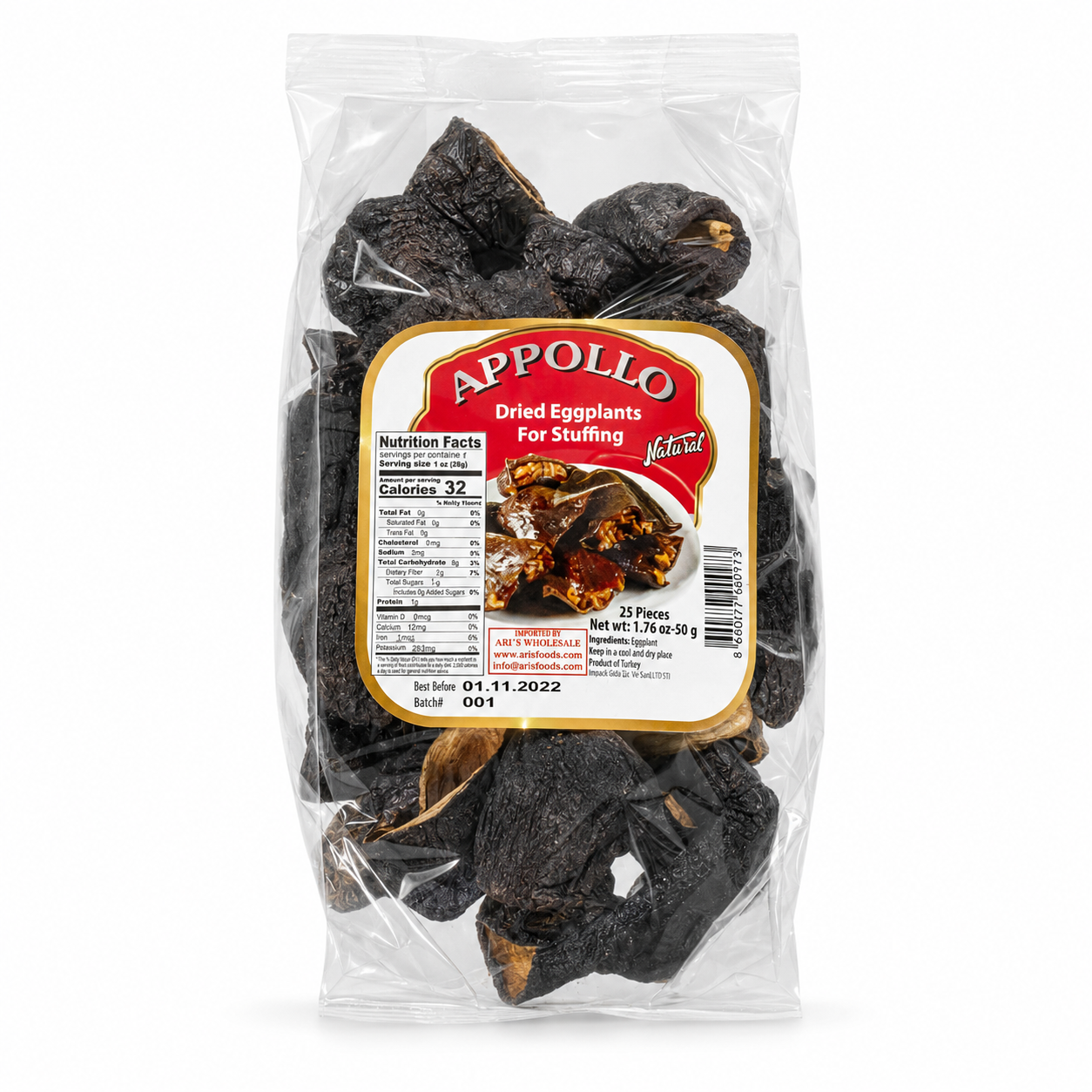 Appollo Dried Eggplants 25 pcs