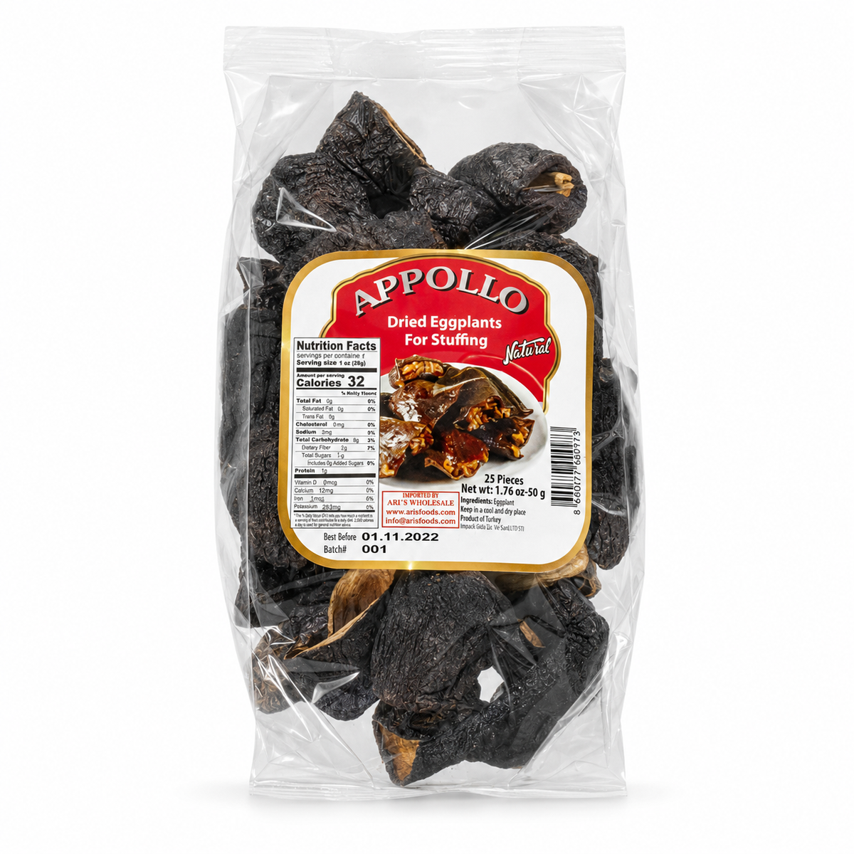 Appollo Dried Eggplants 25 pcs