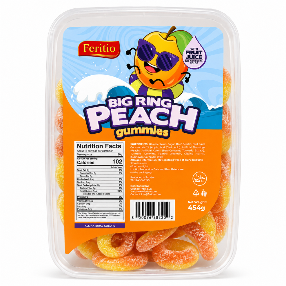 Feritio Gummy Peach Ring Tubs 454g