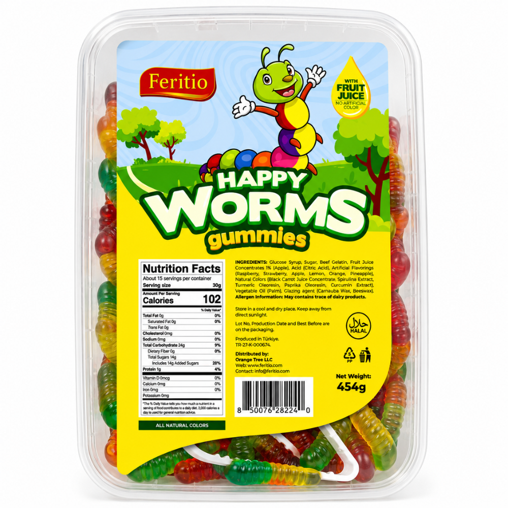 Feritio Gummy S-Worms Tubs 454g