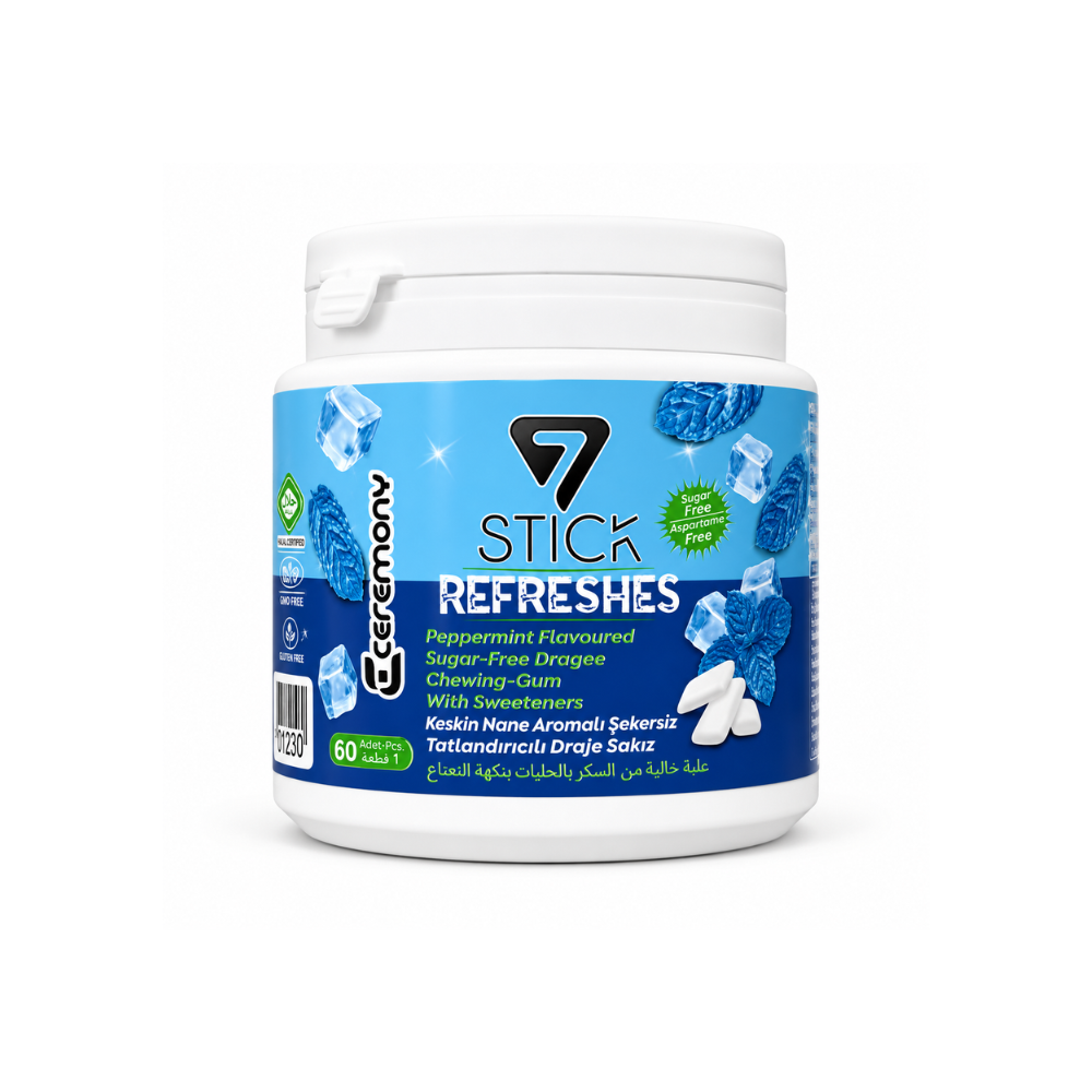 Jars. 7Stick Sugar Free Gum Peppermint Jars. 80g