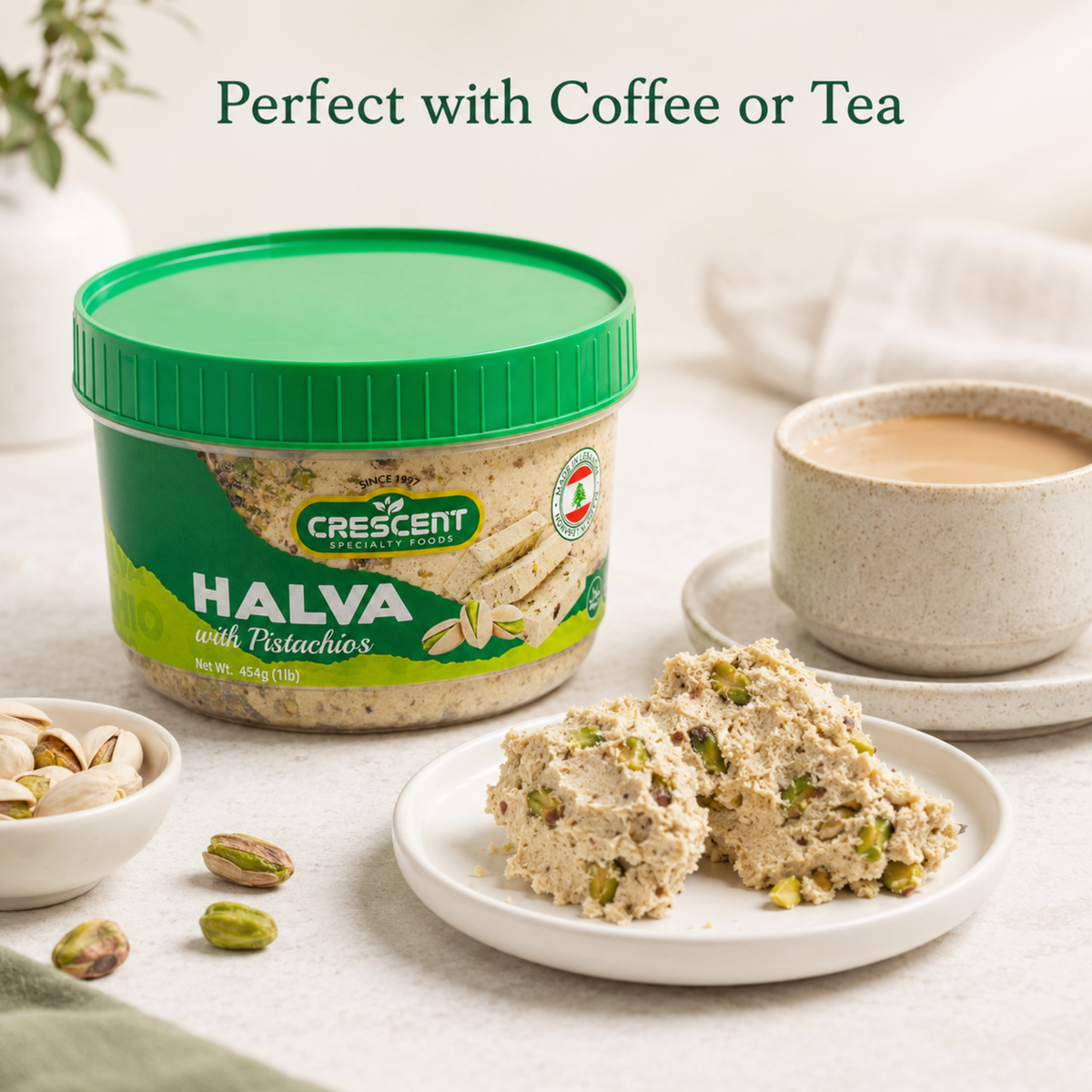 Crescent Pistachio Halva 16 oz (454g) – 2 Pack