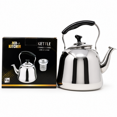 KW03D – Red Kitchen 2 LT Tea Kettle W Strainer 2 L