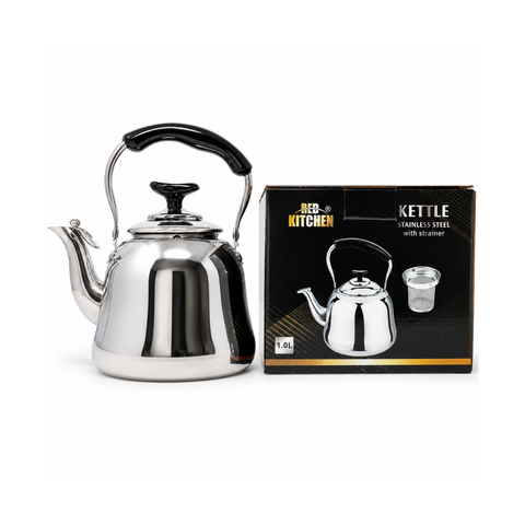 KW03 – Red Kitchen Tea Kettle W Strainer 1.0 L