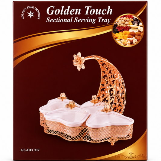 GS-DEC06-A 6 Sec/Gold Serving Tray