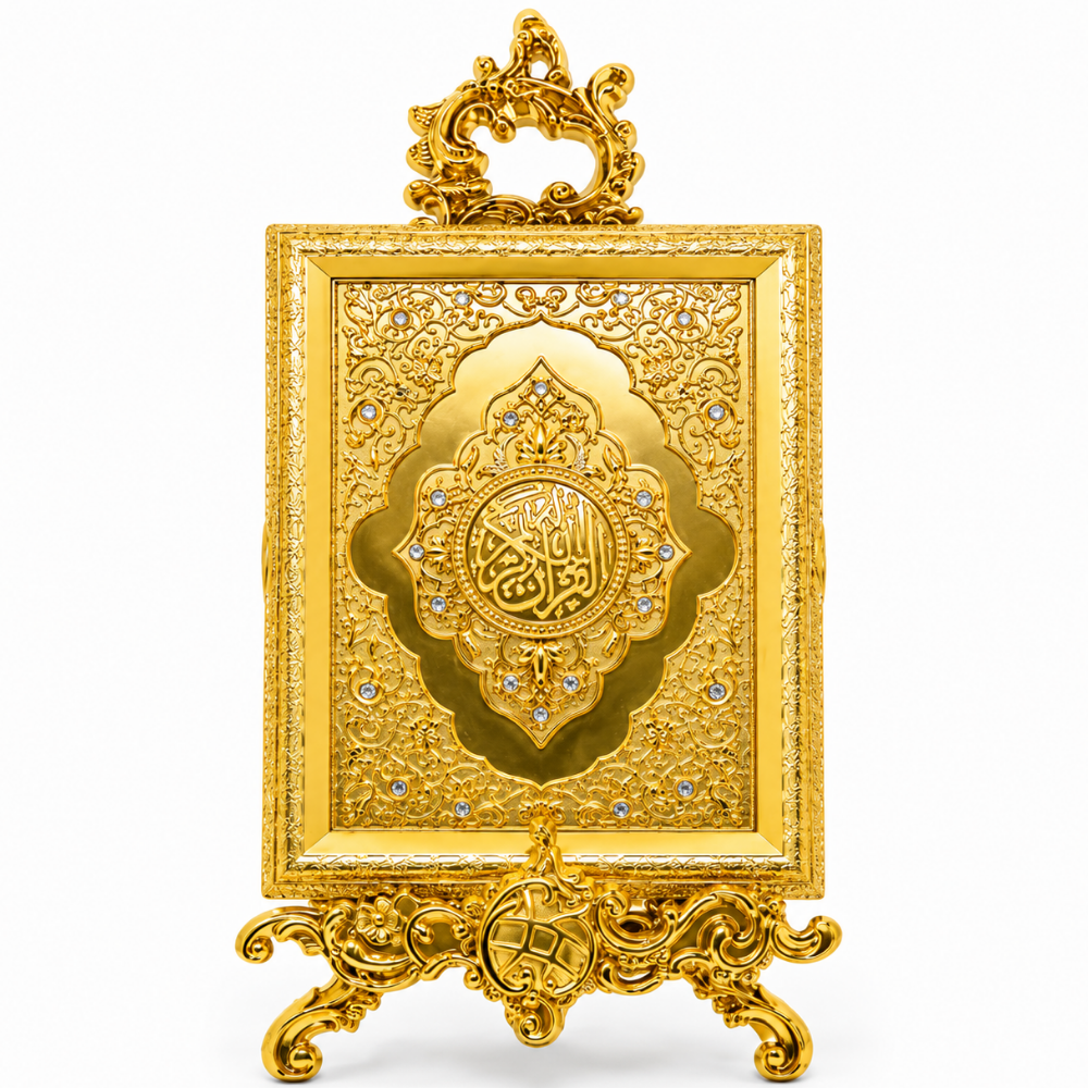 Gold Quran Book Holder with Stand