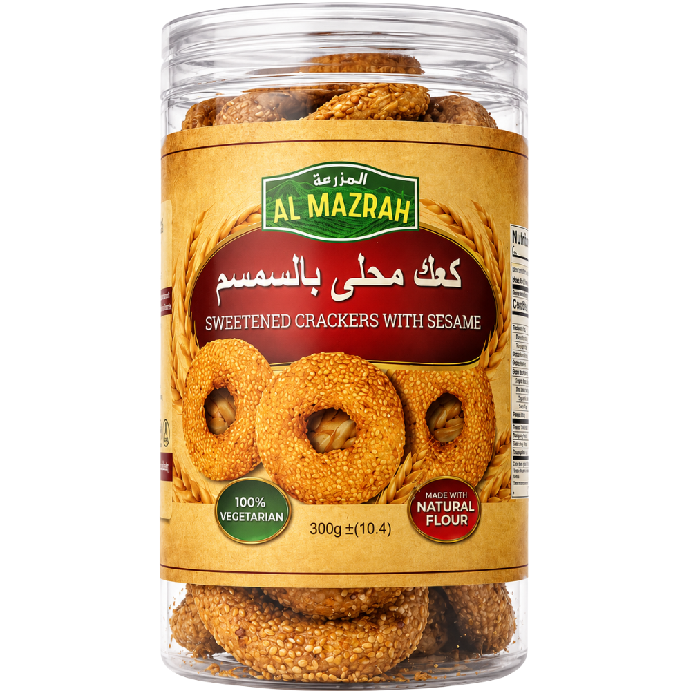 BK0215 - AL Mazrah Sweetened Crackers With Sesame 10.5 oz (300g)