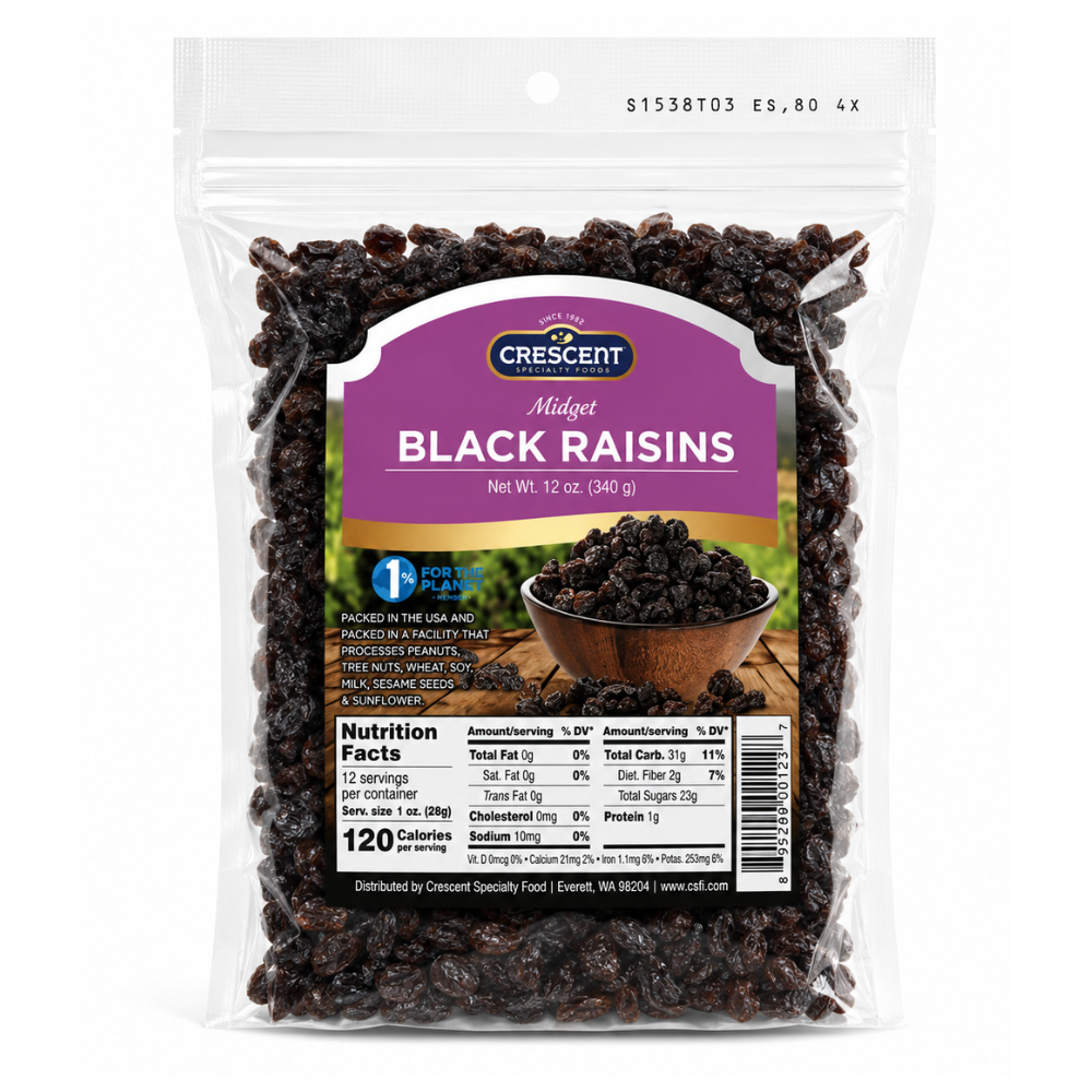 Crescent Midget Black Raisins 12 oz
