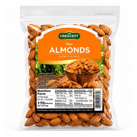 Crescent Natural Almond Raw 12 oz