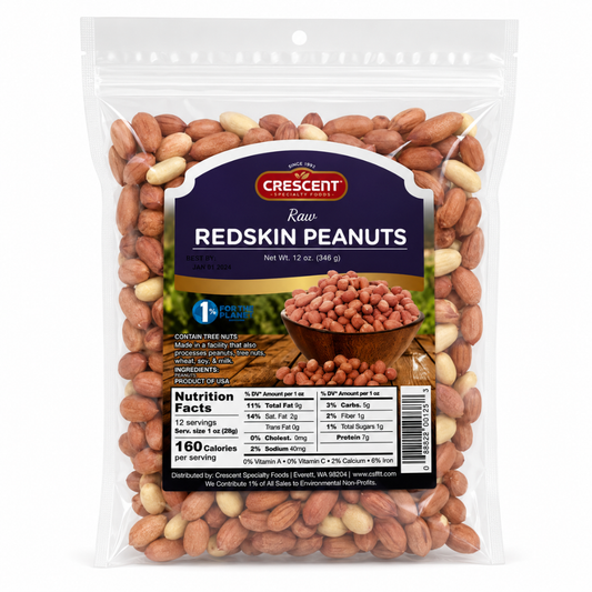 Crescent Raw Red Skin Peanuts 12 oz
