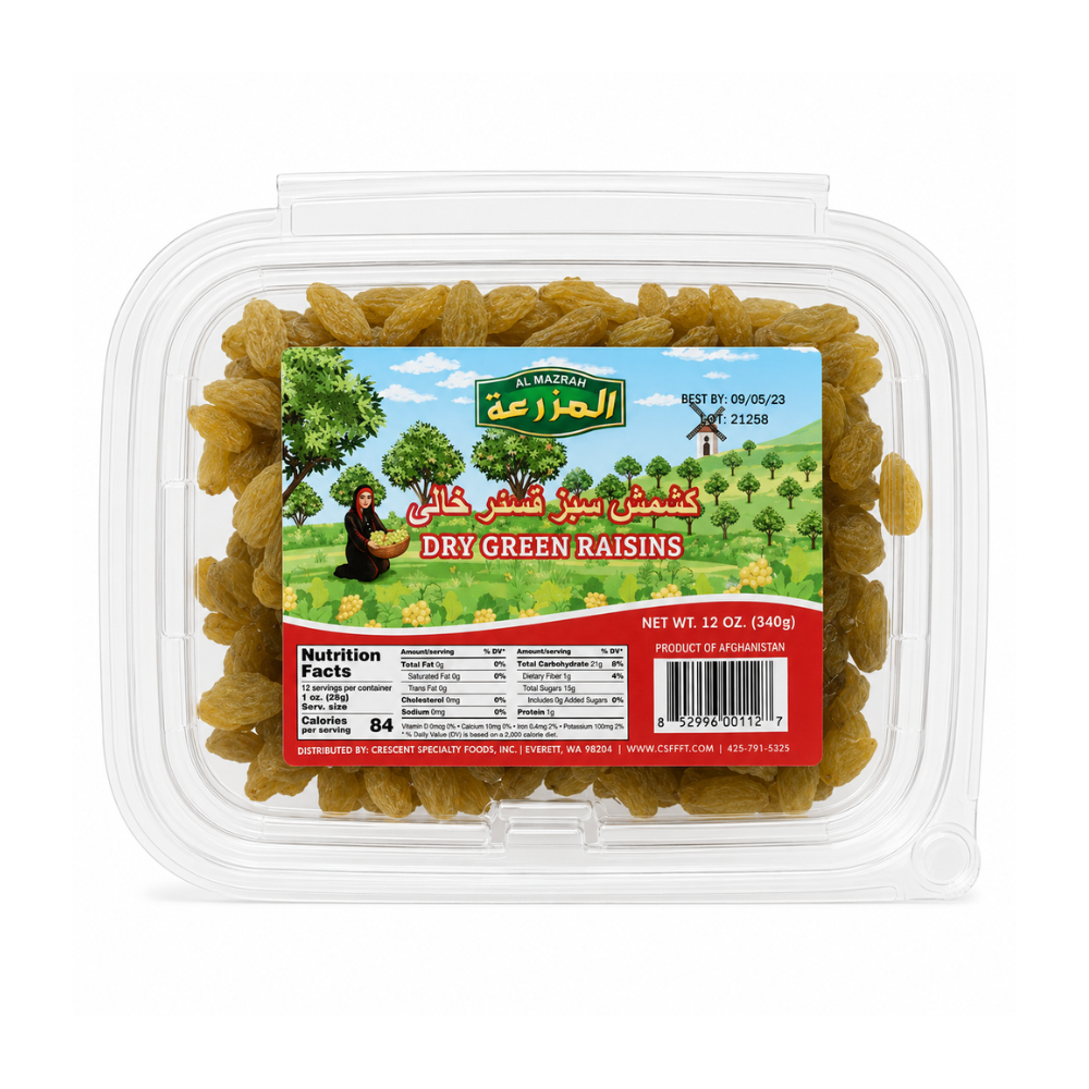 Al Mazrah Green Raisin Cont. 12 oz