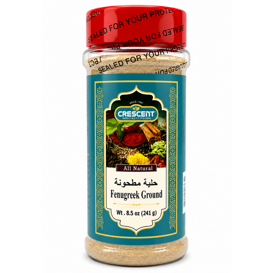 Crescent Ground Fenugreek. Jars 8.5 oz