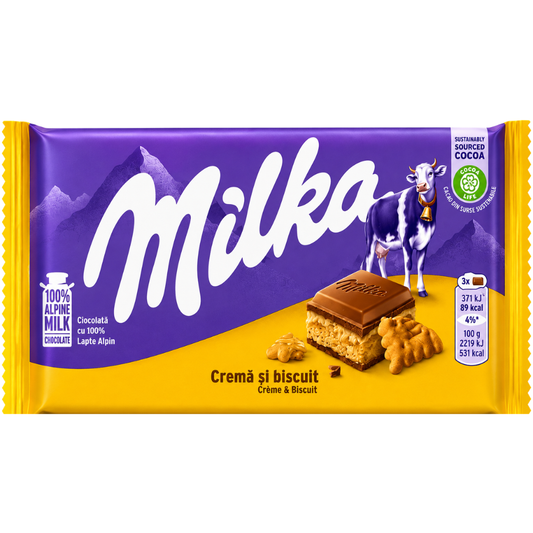 Milka Cream & Biscuit Bars 100 gr