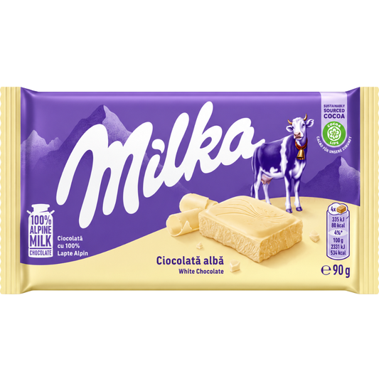Milka White Chocolate Bars 90 gr