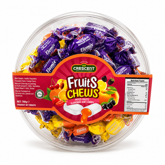 Crescent Fruit Chew Toffee Center Filled Soft Candy 800 g