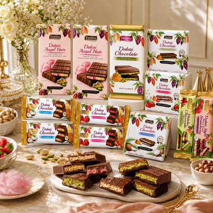Feritio Dubai Chocolate assortment lifestyle display